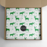 Green Christmas Reindeer | Forest Winter Pattern Tissue Paper<br><div class="desc">Add a cozy woodland feel to your holiday wrapping with this green Christmas tissue paper, featuring a playful hand drawn reindeer pattern. The soft green colour brings warmth and rustic charm - perfect for gift baskets, Christmas packaging, bakery wrapping, or party favours. Whether you’re going for a forest inspired, Nordic,...</div>