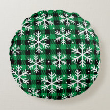 Green Christmas Round Pillow