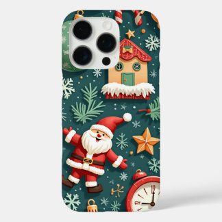 Green Christmas Santa Claus House Phone Case