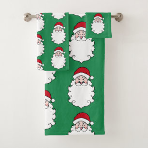 Green Christmas Santa Claus Serviettes de bain Set