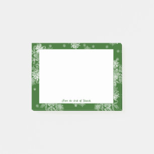 Green Christmas Snowflakes Personalized Notes