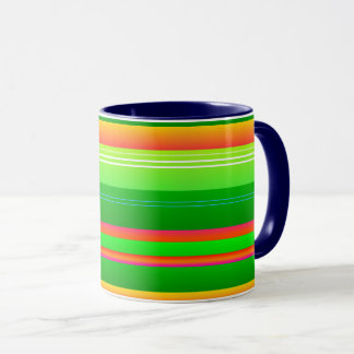 Green Christmas striped modern Mug