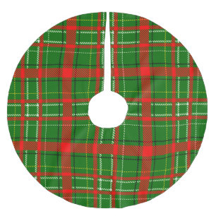 Green Christmas Tartan Plaid Pattern Design Brushed Polyester Tree Skirt