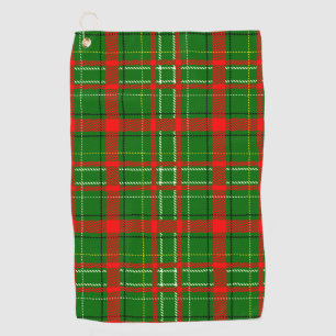 Green Christmas Tartan Plaid Pattern Design  Golf Towel