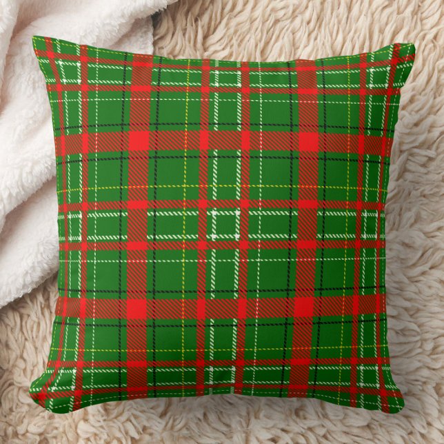 Green Christmas Tartan Plaid Pattern Design  Throw Pillow (Creator Uploaded)