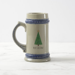 Green christmas tree beer stein