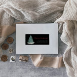 Green Christmas Tree Black Return Address Label<br><div class="desc">This green Christmas tree black return address label is perfect for a rustic merry Christmas celebration. The design features a beautiful hand-painted green and white Christmas tree in a black background.</div>