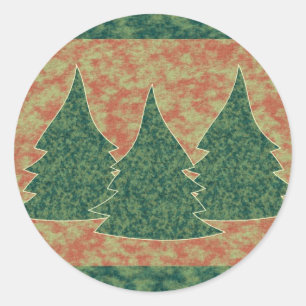 Green Christmas Tree Classic Round Sticker
