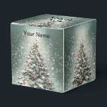 Green Christmas Tree Colourful Ornaments White Sno Favor Box<br><div class="desc">Green Christmas Tree Colourful Ornaments White Snow Favour Boxes. Unique,  beautiful,  stylish design. Easy to be personalized. Font style,  size and colours can be changed. Matching items available.</div>