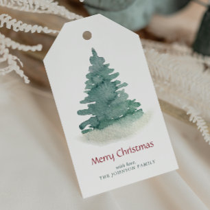 Green Christmas Tree Gift Tags