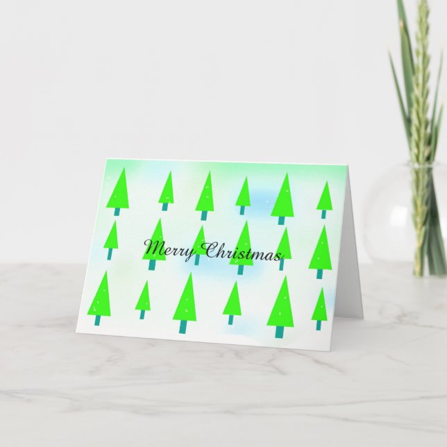 Green Christmas Tree Lot Holiday Card (Front)