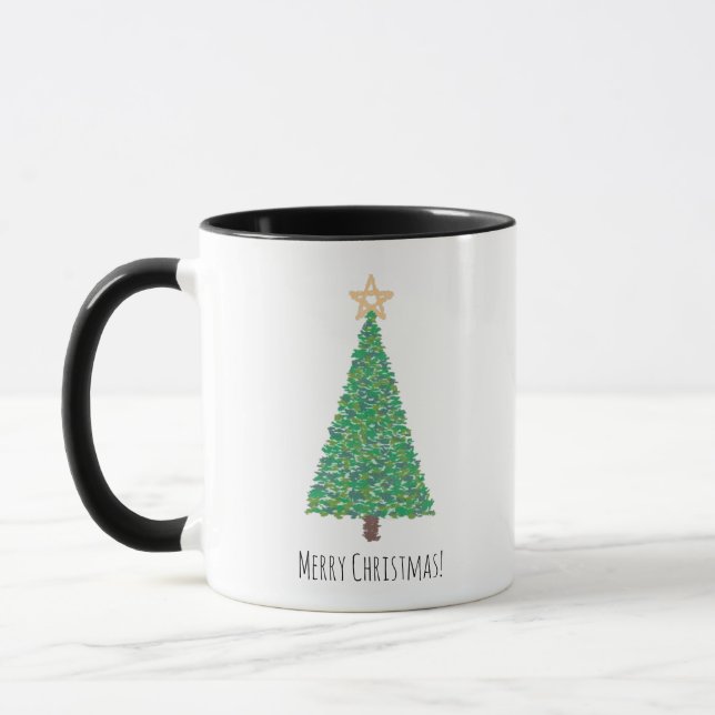 Green christmas tree   mug (Left)