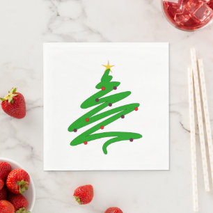 Green Christmas Tree Napkin