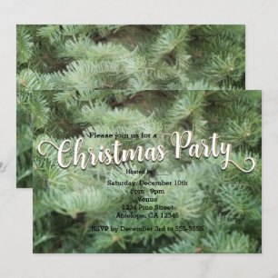 Green Christmas Tree Pine Fête Invitation