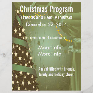 Green Christmas Tree Program Flyer