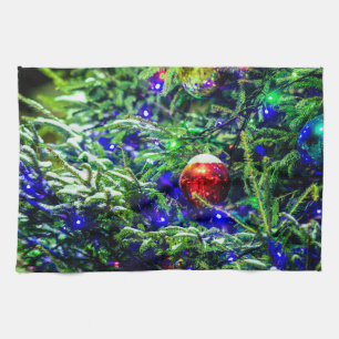 Green Christmas Tree Red Ball Kitchen Towel