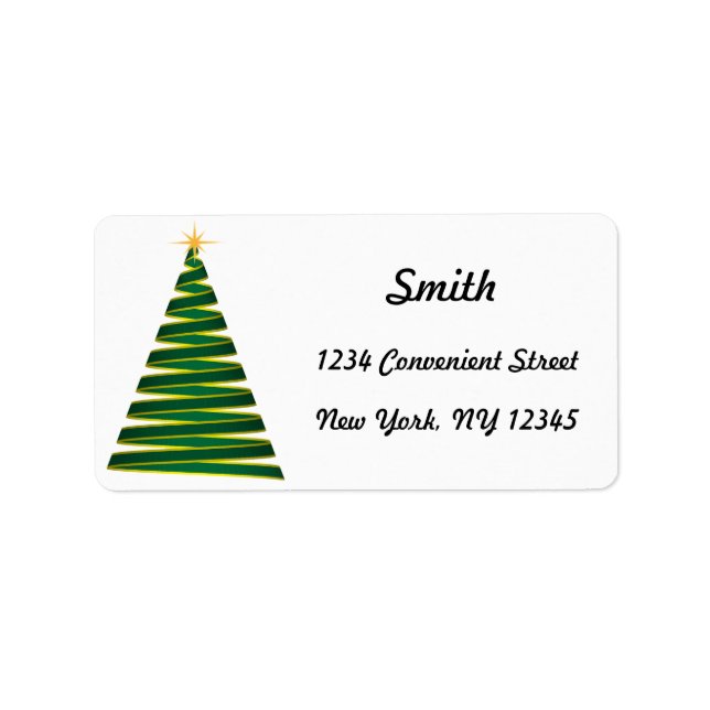 Green Christmas Tree Return Address Label (Front)