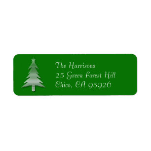 Green Christmas Tree Return Address Label
