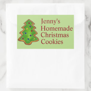 Green Christmas Tree Sugar Cookie Holiday Baking Sticker