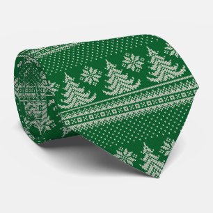 Green Christmas Tree Tie