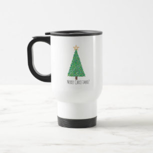 Green christmas tree  travel mug