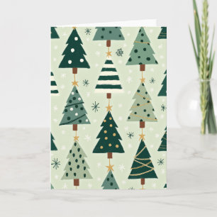Green Christmas Trees Card