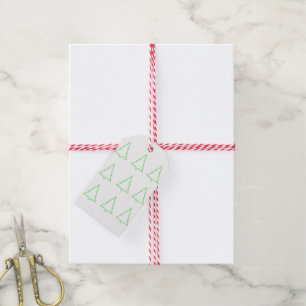 Green Christmas Trees Gift Tags 