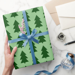 Green Christmas trees Wrapping Paper