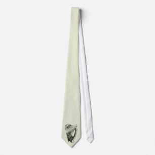 Green Chrome Celtic Harp On A Necktie