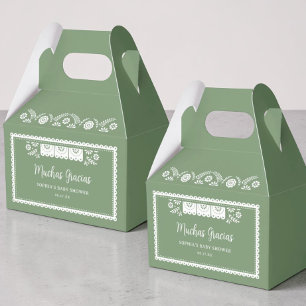 Green Cielito Lindo Baby Shower Muchas Gracias Favor Box