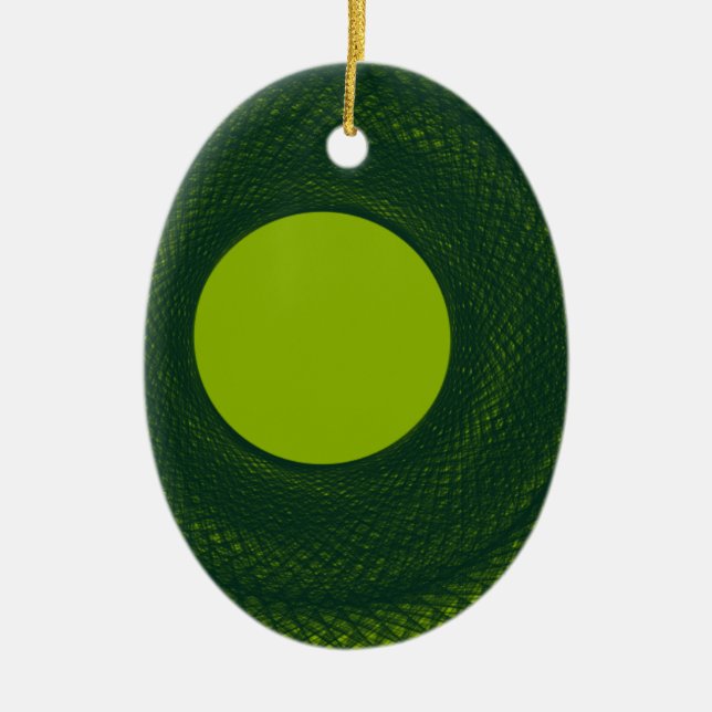 green circle ceramic ornament (Front)
