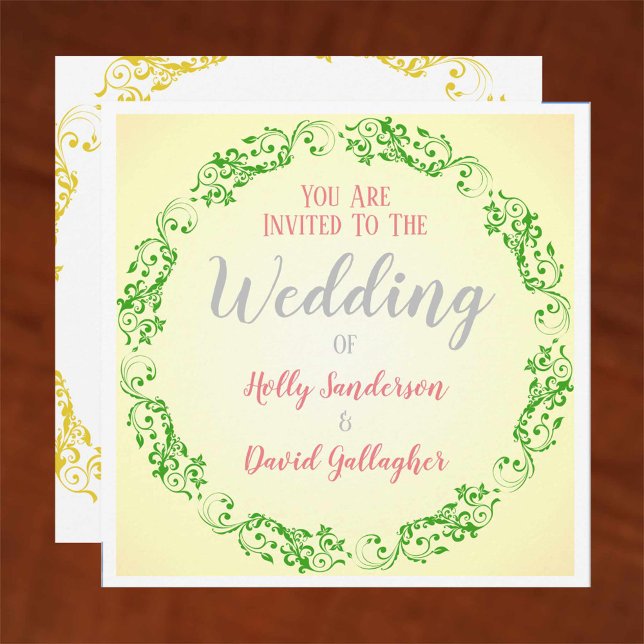 Green Circle Flourish with Graduated Background Invitation (Creator Uploaded)