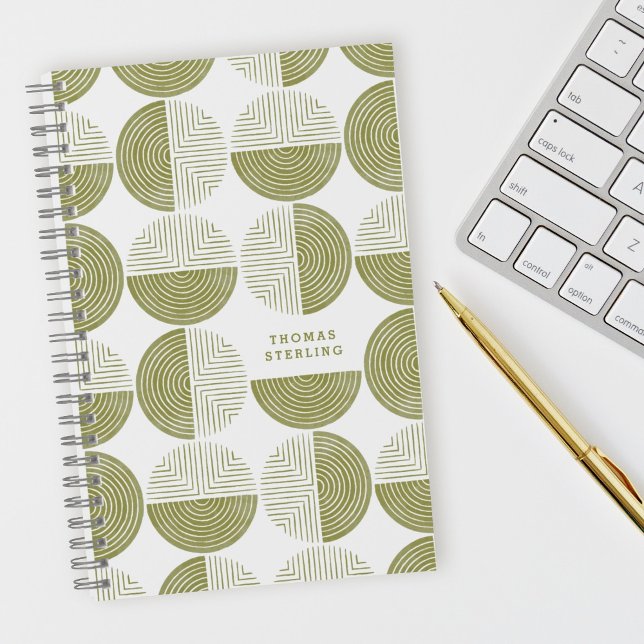 Green Circle Geometric Pattern Spiral Notebook (Creator Uploaded)