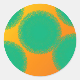 green circle in yellowish orange classic round sticker