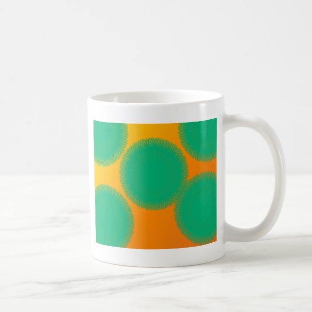 green circle in yellowish orange coffee mug (Right)