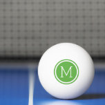 Green Circle Monogram Personalized Ping Pong Ball<br><div class="desc">Take your game to the next level with custom ping pong balls personalized with your monogram initial in a stylish circle frame. Available in a variety of colours, these ping pong balls are perfect for making a statement at your next game night or tournament. A unique and thoughtful gift idea...</div>