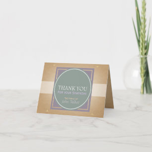Green Circle P Square Tags Sympathy Thank you Card