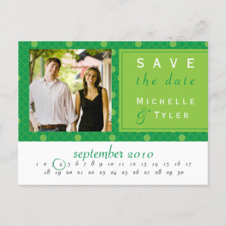Green Circle Save the Date Card