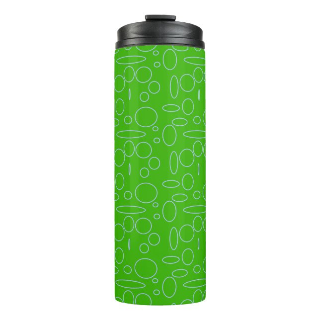 Green Circles Loops Thermal Tumbler (Front)