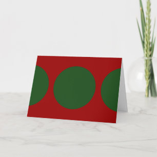 Green Circles on Red Holiday Card