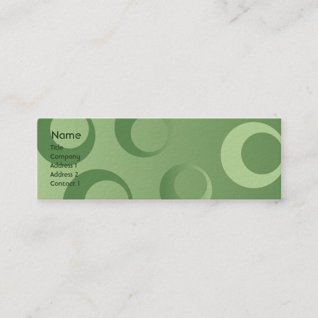 Green Circles - Skinny Mini Business Card (Front)