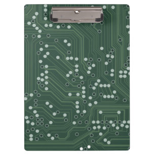 Green Circuit Board Background Pattern Art Clipboard