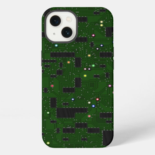 Green Circuit Board iPhone Case (Back)