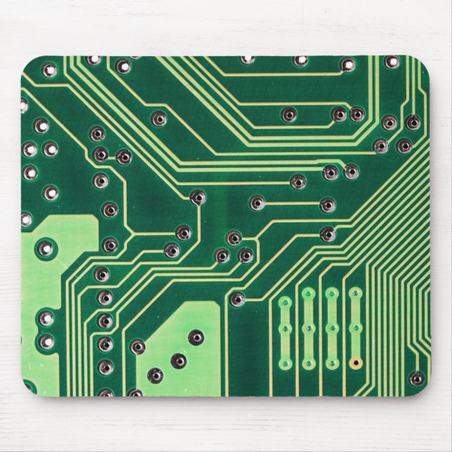 Green Circuit Board Pattern Mouse Pad (Front)