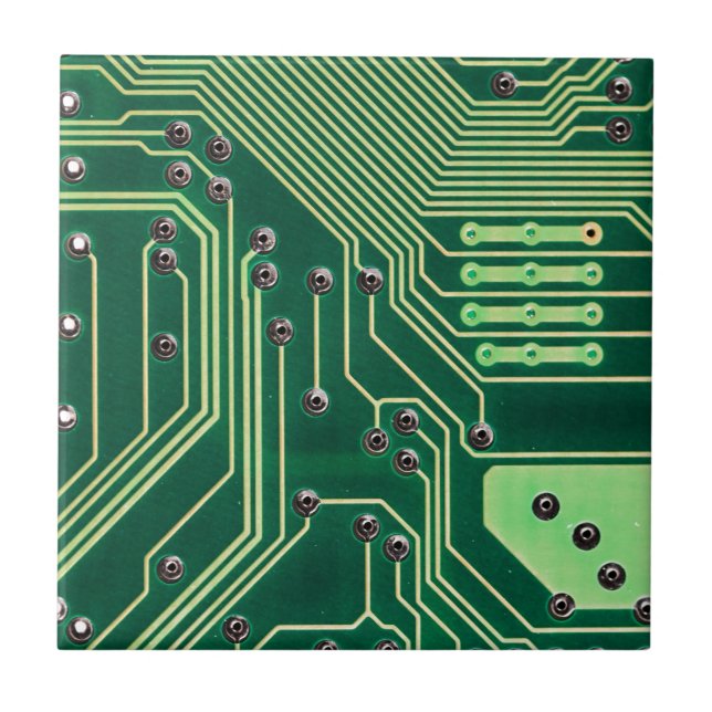 Green Circuit Board Pattern Tile (Front)
