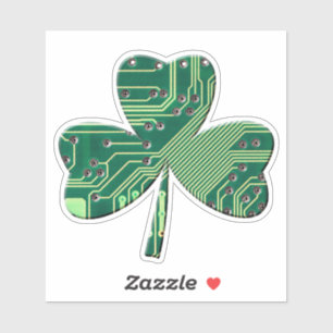 Green Circuit Board St Patrick Day Shamrock