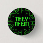 Green Circuit Board They/Them Pronouns