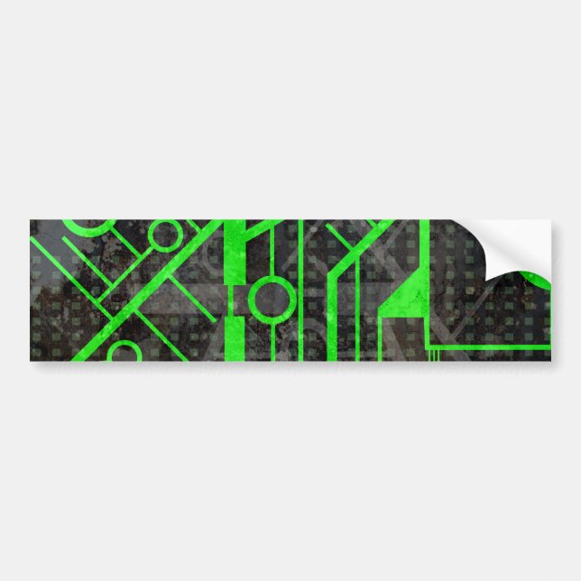 Green Circuit Bumper Sticker (Front)