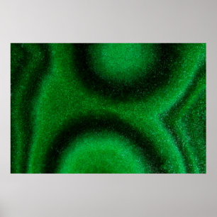 Green Circular Malachite Poster