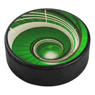 Green Circular Stairway Hockey Puck